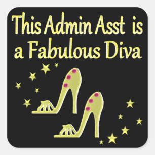 GOLD UND GLITZY ADMIN ASST SHOVER DESIGN QUADRATISCHER AUFKLEBER
