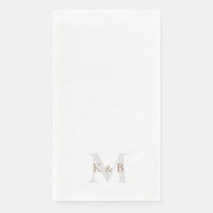 Gold und Grau Monogram weiß Serviette