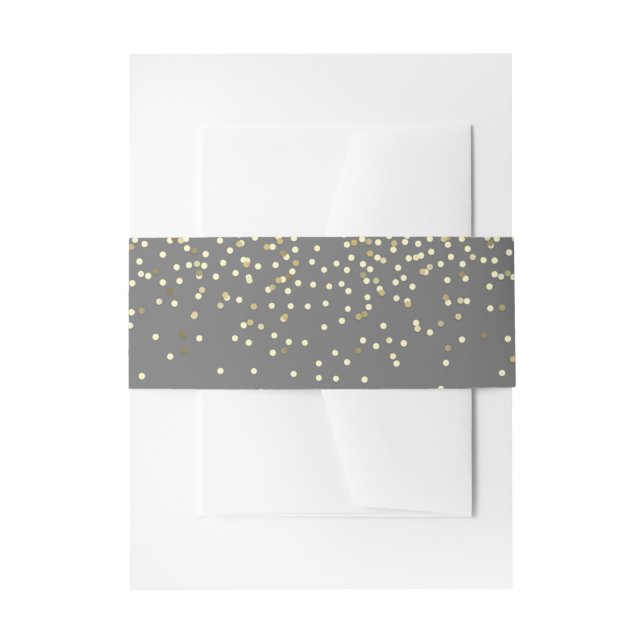 Gold und graue Confetti-Punkte, die Wedding sind Einladungsbanderole (Vorderseite Beispiel)