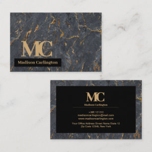 Gold und graue Marmortextur Visitenkarte