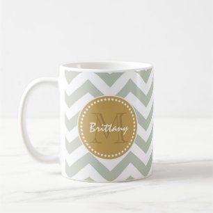 Gold und graues klassisches Zickzack u. Kaffeetasse