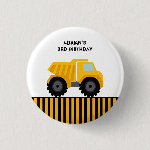 Gold und Gray Dump Truck Child Button