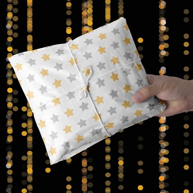 Gold und Gray Happy New Year Seidenpapier (Gold and Grey Happy New Year Tissue Paper)