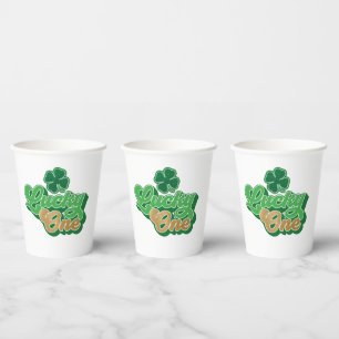 Gold und Green Lucky One First Birthday Paper Cups Pappbecher