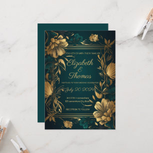 Gold und Green Luxury Themeneinladung. Einladung