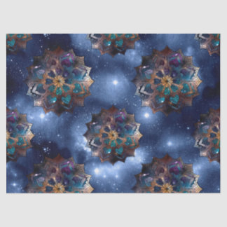 Gold und Green Mandala's auf der Dunklen Himmelsku Seidenpapier