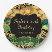 Gold und Green Safari Agate Geburtstag