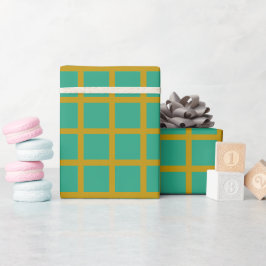 Gold und Grün Elegant Moderner Minimalistischer Ur Geschenkpapier