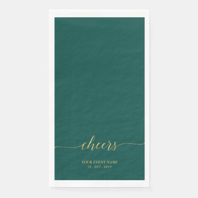 Gold und Grün | Elegante Buchstaben Chefs Custom Serviette (Vorderseite)