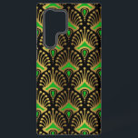 Gold und grüne Art-Deco-Muster auf schwarz Samsung Galaxy Hülle<br><div class="desc">Gold und grünes Art Deco Muster auf schwarzem Hintergrund.</div>