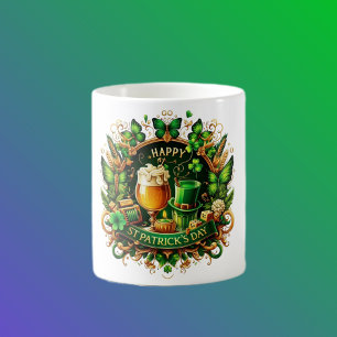 Gold- und grüne aufwendige St. Patrick's Day-Feier Kaffeetasse