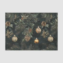 Gold und Grüne Dunkelheit und Moody - Weihnachten Seidenpapier