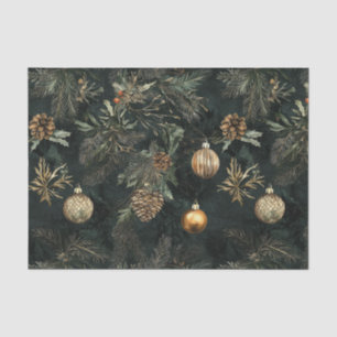 Gold und Grüne Dunkelheit und Moody - Weihnachten Seidenpapier