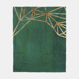 Gold- und Grüne Jungle-Web Fleecedecke