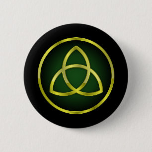 Gold und grüne Triquetra Button