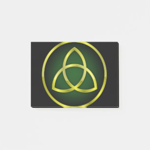 Gold und grüne Triquetra Post-it Klebezettel