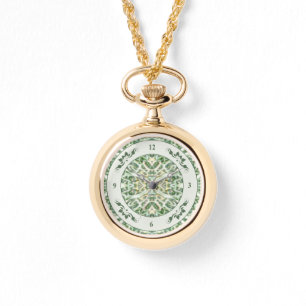 Gold und grünes Kaleidoskop Armbanduhr