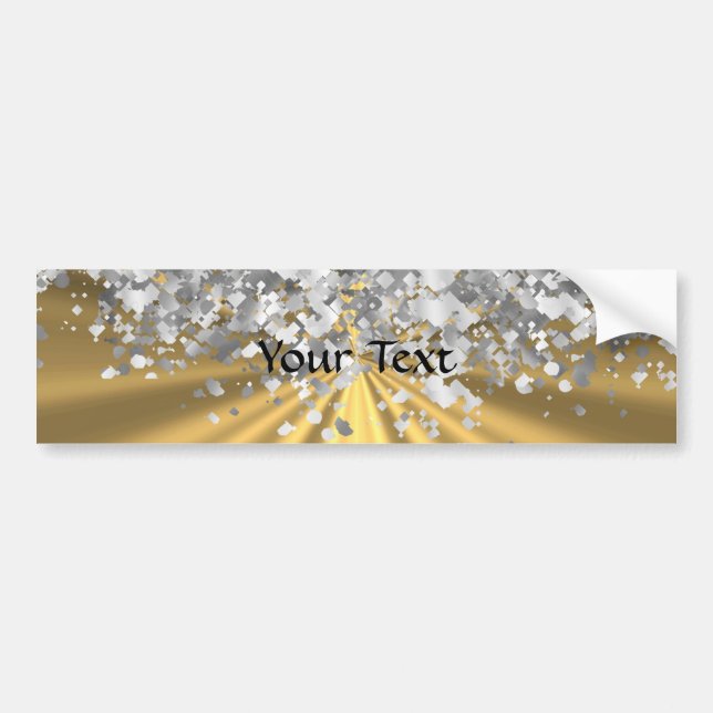 Gold- und Imitat-Glitter personalisiert Autoaufkleber (Vorne)
