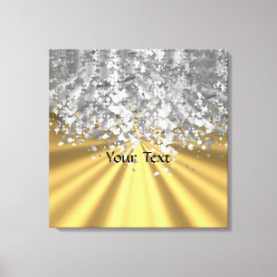 Gold- und Imitat-Glitter personalisiert Leinwanddruck