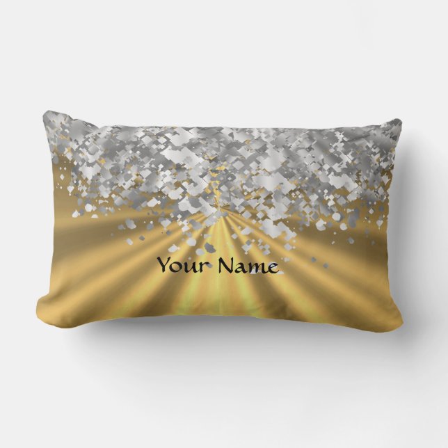 Gold- und Imitat-Glitter personalisiert Lendenkissen (Vorderseite)