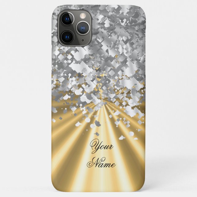 Gold und Imitat Glitzer personalisiert  Case-Mate iPhone Hülle (Rückseite)