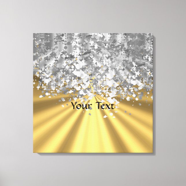 Gold und Imitate Glitzer personalisiert Leinwanddruck (Vorderseite)