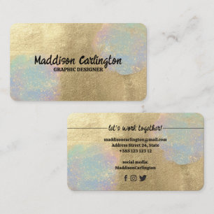 Gold- und irisierende Glitzer-Textur Visitenkarte
