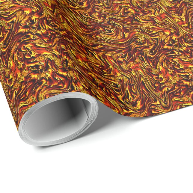 Gold und Korallen oder lebhafte rote Textur Geschenkpapier (Rolleneckpunkt)