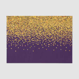 Gold und Lila Glam-Confetti-Punkte Seidenpapier