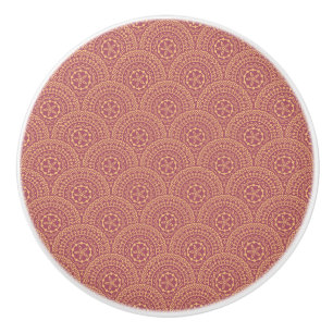 Gold und lila Mandala-Wellenmuster Keramikknauf