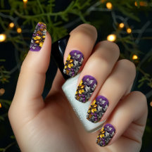 Gold und Lila Weihnachten Minx Nagelkunst Decks