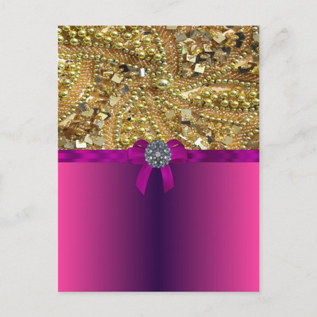 Gold und Magenta Postkarte (Vorderseite)