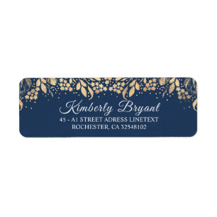 Gold-und Marine-Blau-elegantes Laub