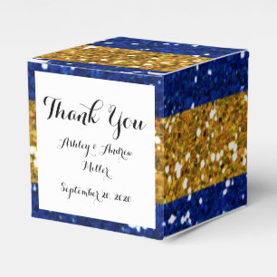 Gold-und Marine-Blau-Glitzer-Streifen gedruckt Geschenkschachtel