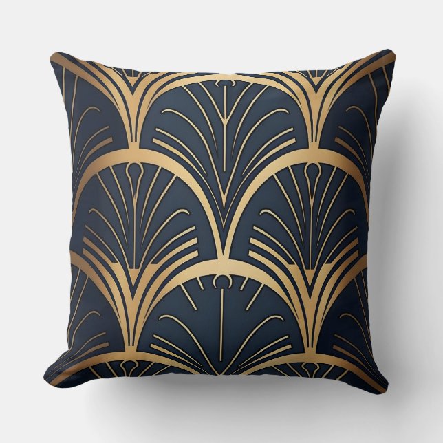 Gold und Marine Kissen (Vorderseite)