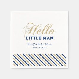 Gold und Marine | Modernes Baby-Duschpapier Napkin Serviette
