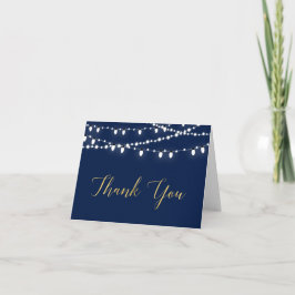 Gold und Marine | Party Dankeschön-Anmerkung Dankeskarte