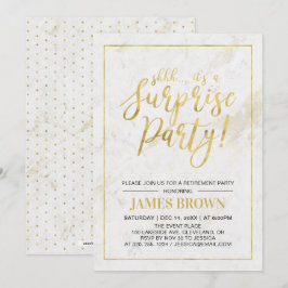 Gold und Marmor | Modern Surprise Retirement Party Einladung