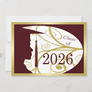 Gold- und Marone-Mann-Silhouette 2026 Karte
