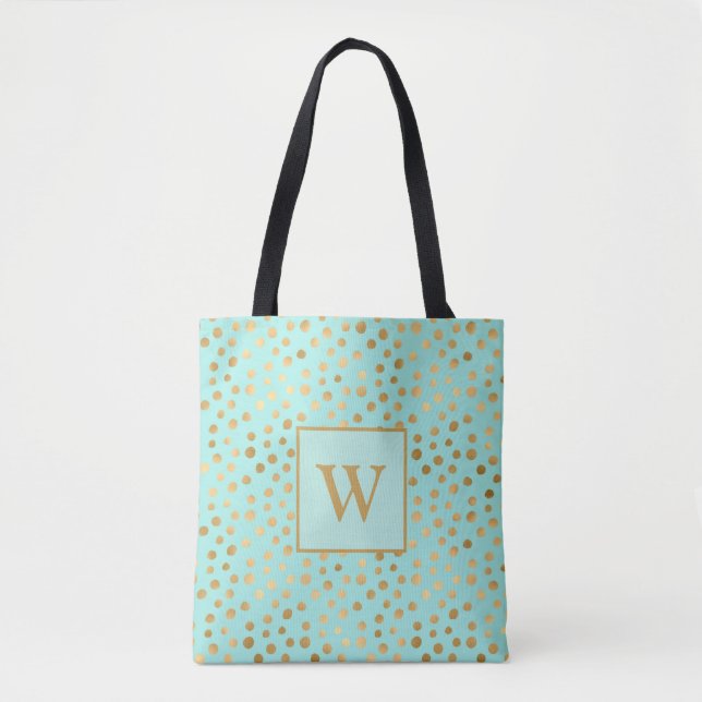 Gold- und Minzpunkte Tasche (Vorderseite)