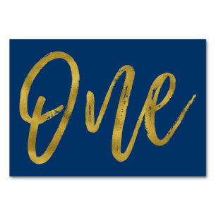 Gold und Navy Blue Elegante Tischnummer 1