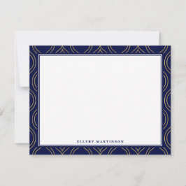 Gold- und Navy-Blue-Muster Mitteilungskarte