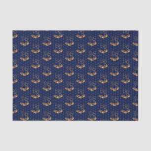 Gold und Navy Blue Weihnachtsglocken Seidenpapier