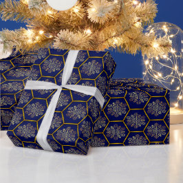 Gold und Navy Eleganon Geschenkpapier