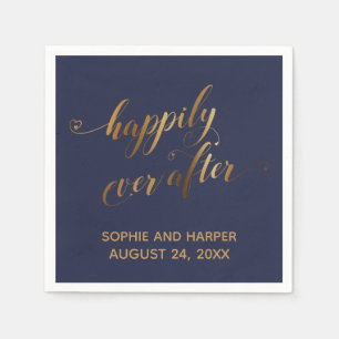 Gold und Navy glücklich je nach Hörenscript Serviette