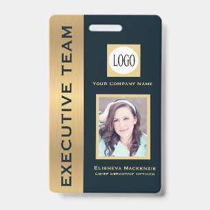 Gold und Navy Kreativ-Executive-Mitarbeiter-ID-Aus Ausweis