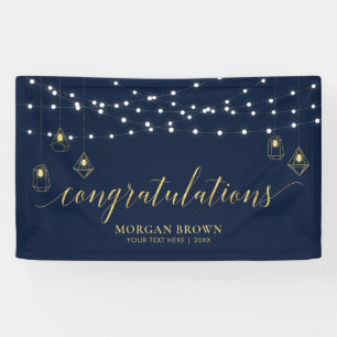 Gold- und Navyblau-modernes Gratulationsbanner Banner