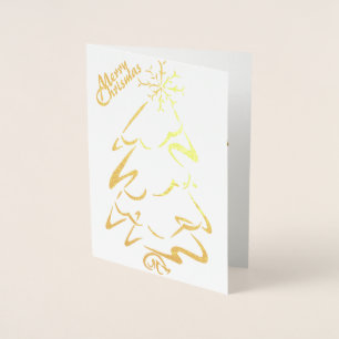 Gold und (oder) Silberner Weihnachtsbaum Folienkarte