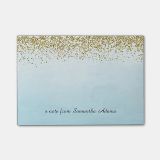 Gold und Ombre blaue Anmerkungen Post-it Klebezettel