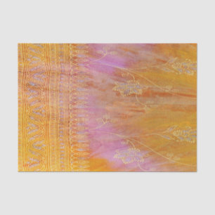 Gold und orange orientalisches mit Blumenmaterial Seidenpapier